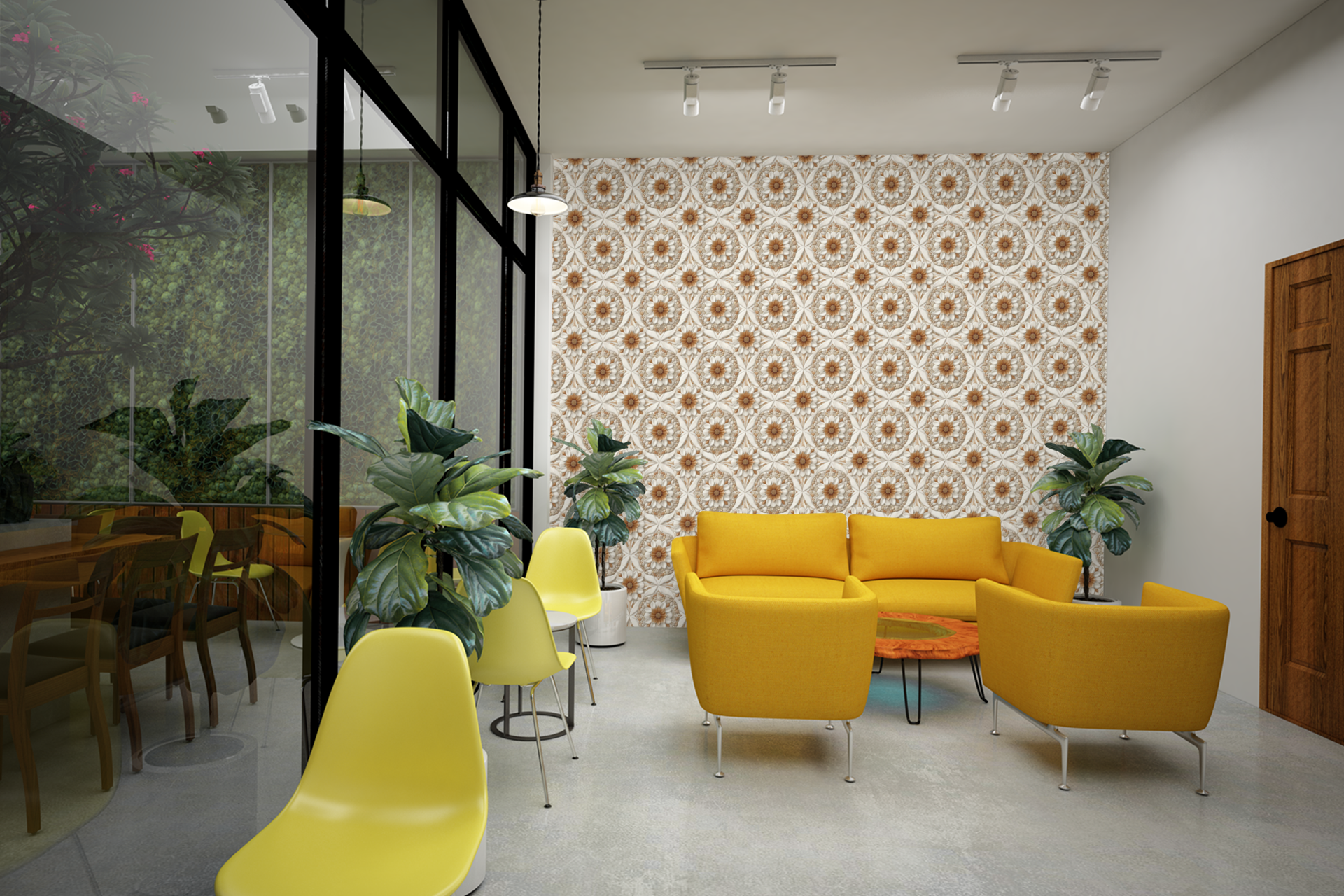 Luxe Pebble Botanics Wallpaper