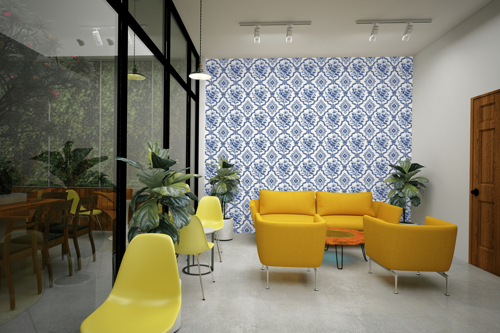 Blue Willow Trellis Wallpaper Peel and Stick Wallpaper | Accent Haus