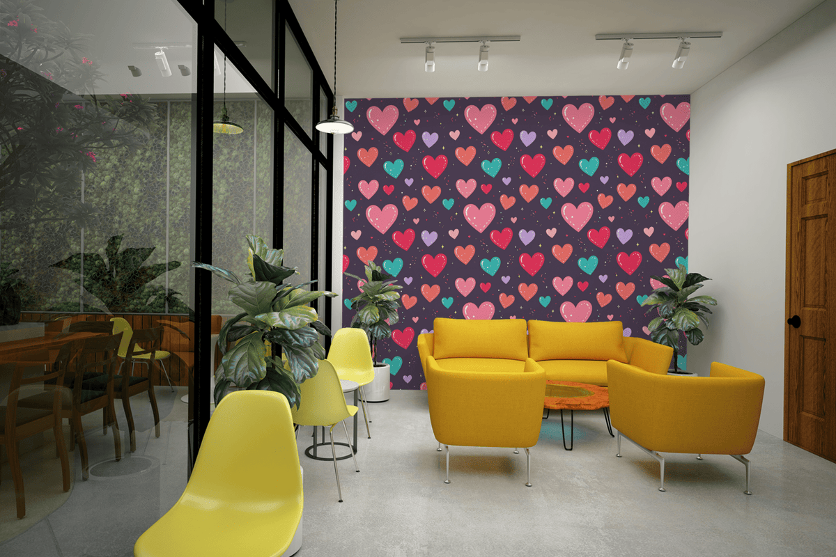 Heart Burst Celebration Wallpaper Peel and Stick Wallpaper | Accent Haus