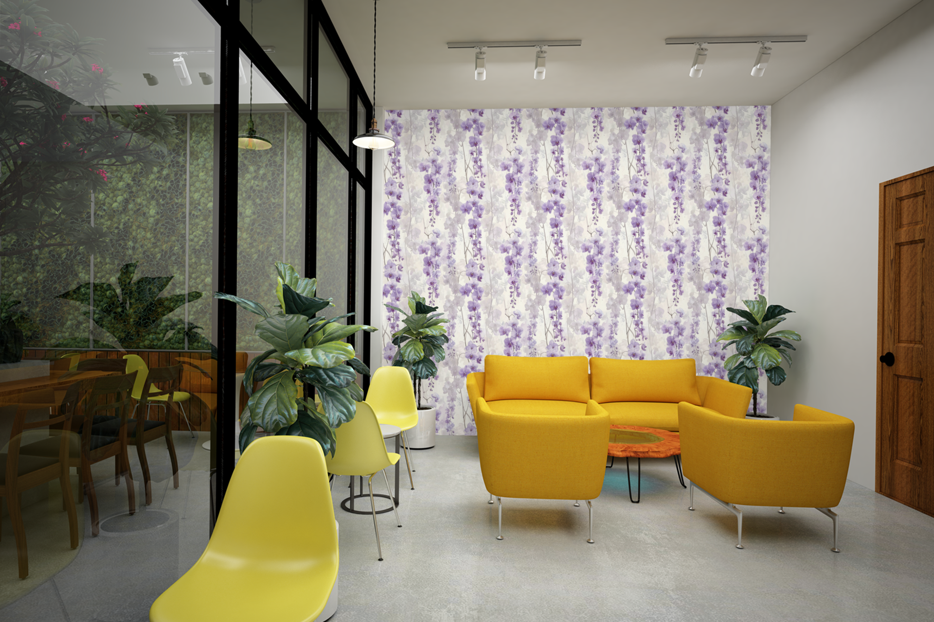 Orchid Cascade Harmony Wallpaper